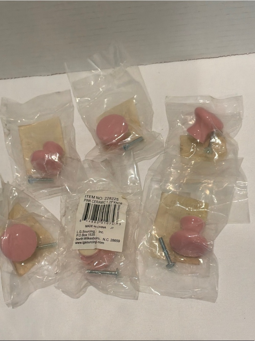 Pink Ceramic Knob - Round Drawer Pull (Set of 6) item number 228225
